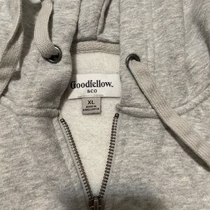 Goodfellow & Co Heather Gray Full-Zip Hoodie with Drawstring
